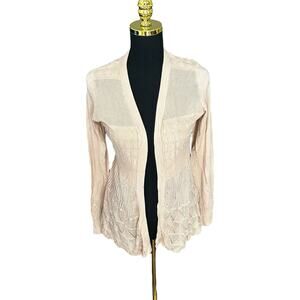 Dreamers by Debut Cream Flared Open Boho Cardigan Sweater – Size XL